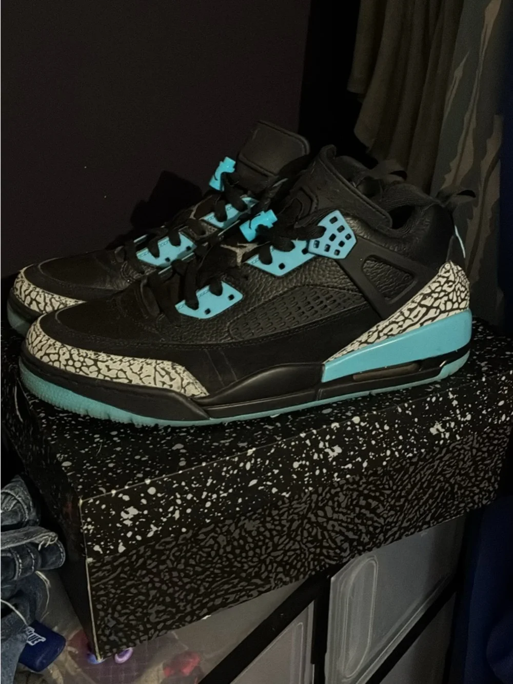 Jordan Spizike Lows (Black/Teal) Size 12